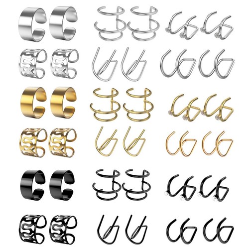 12pcs stainless steel ear - stainless,