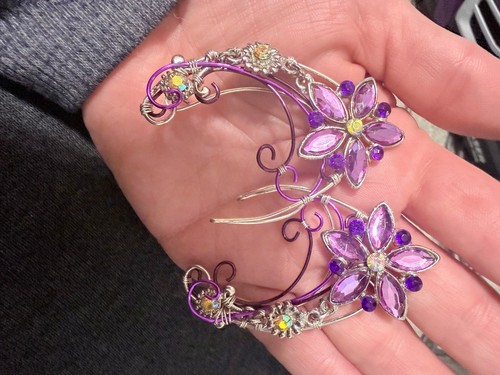Purple elf ear cuffs - elf,